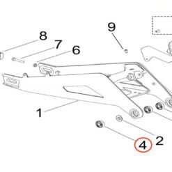 Alternative view of Light Bee Jackshaft / Swingarm Bearing