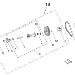 Alternative view of Light Bee Primary Transmission Sprocket (13T)
