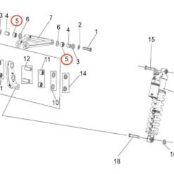 Alternative view of Light Bee Rear Shock Triangle Needle Bearing