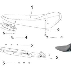 Alternative view of Tailpiece Mount/Mud Guard for Surron Light Bee X