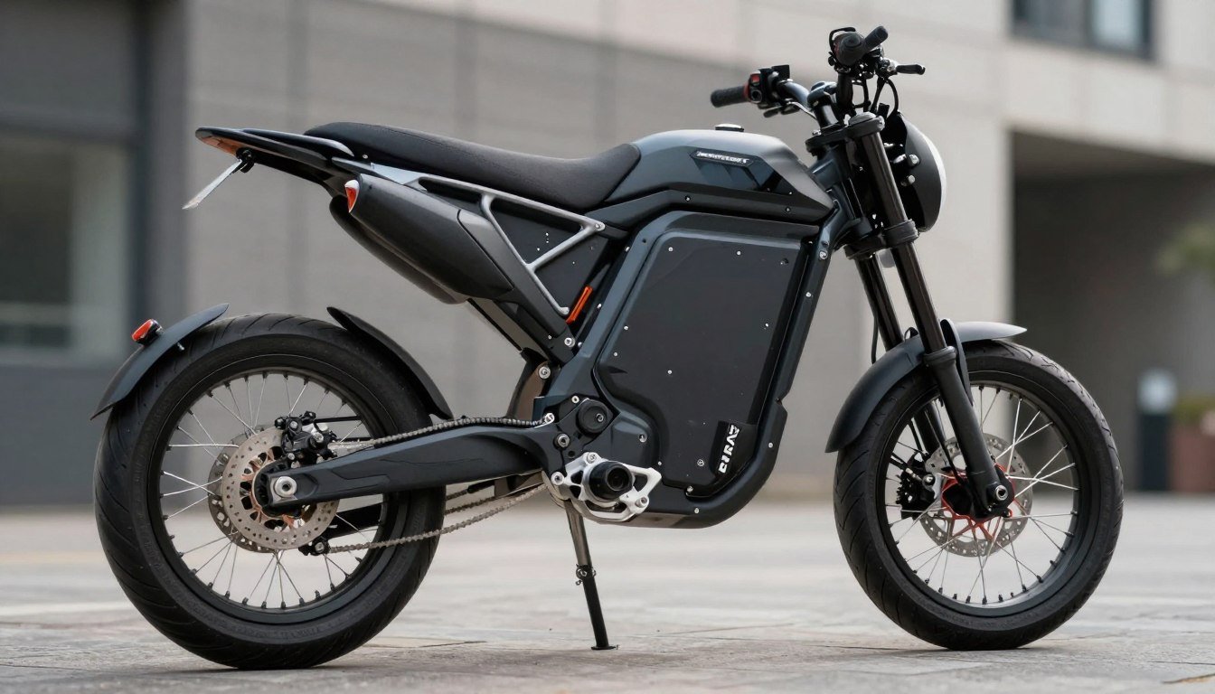 Sur-Ron bike with supermoto wheel conversion installed for street riding