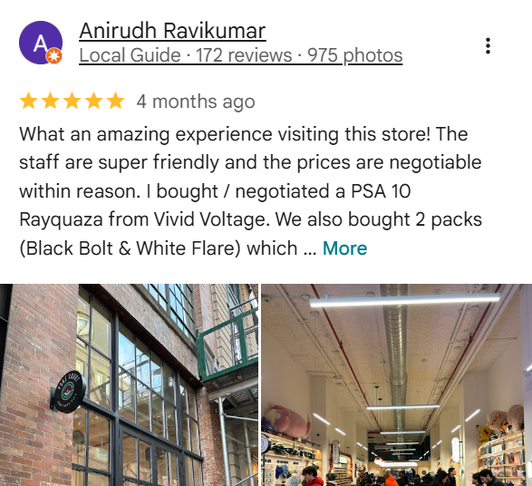 Google Review showing excellent customer satisfaction for surron vancouver